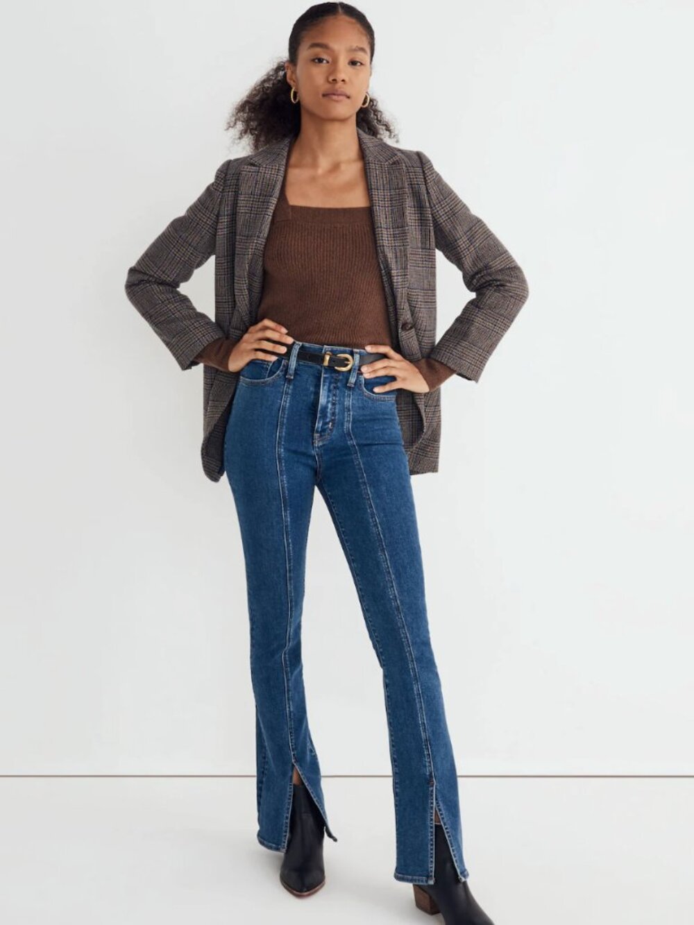 Madewell Larsen Blazer in Hawsell Plaid